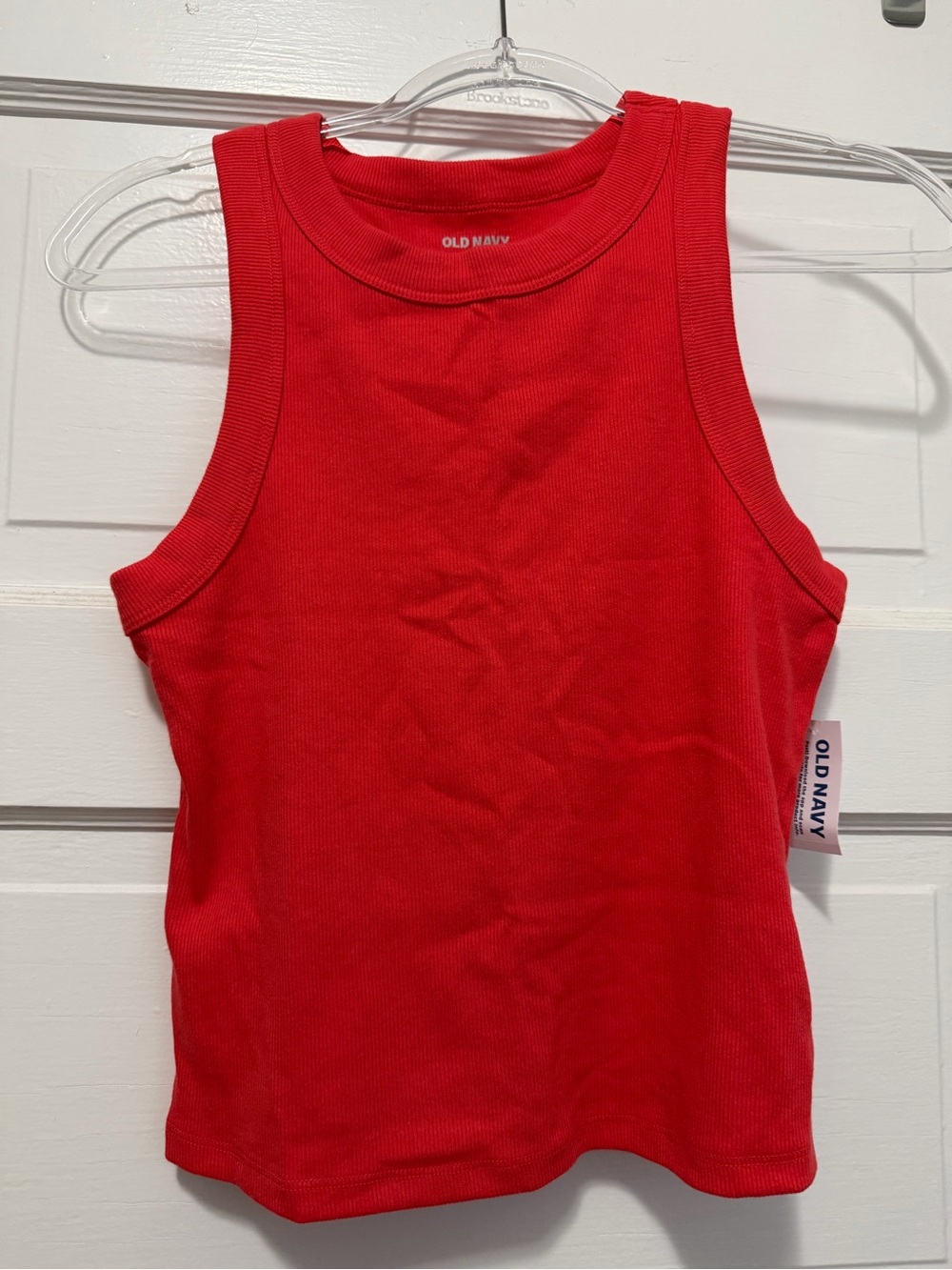 Old Navy Bright Red Ribbed Tank Top